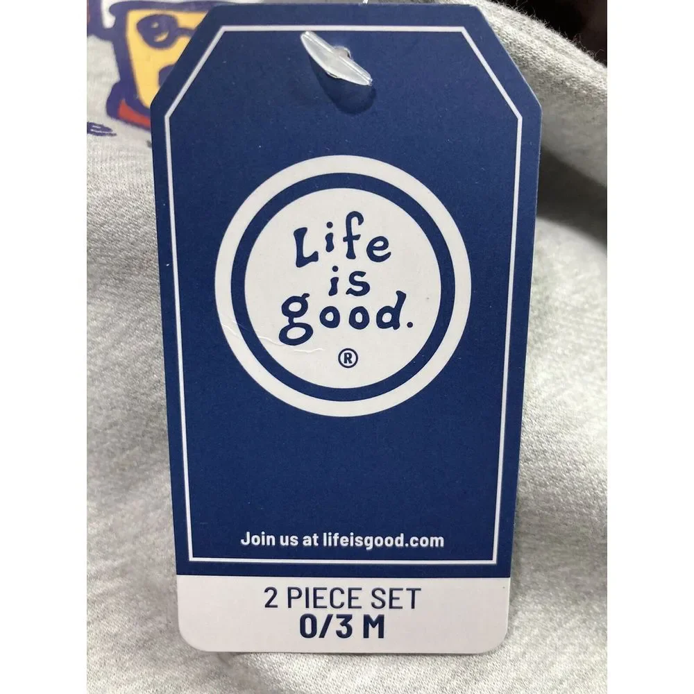 Life Is Good Infant Boys Holiday Christmas 2-Piece Set‎ Size 0-3 Months